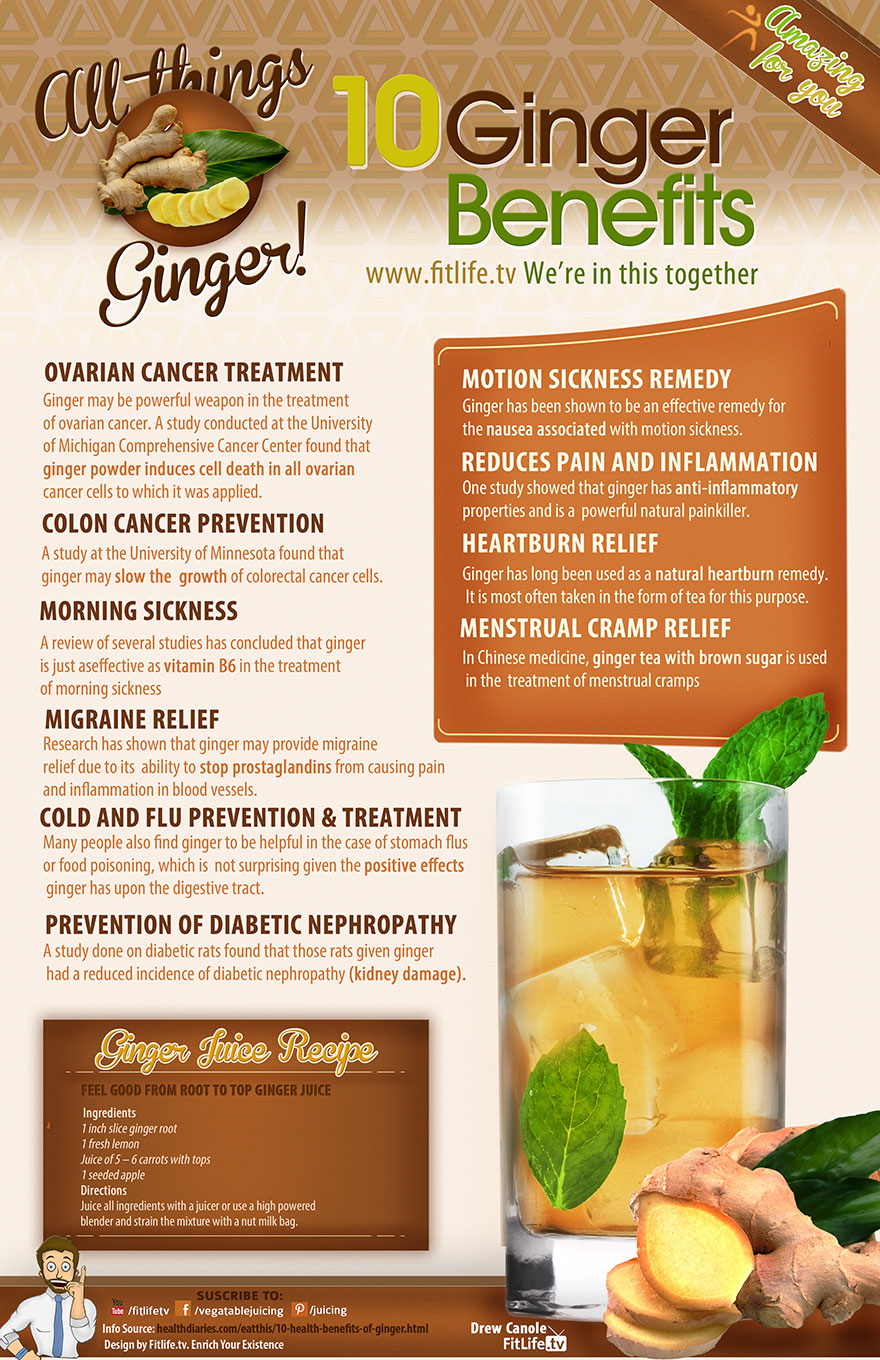 10 Amazing Benefits Of Ginger Infographic NaturalON Natural Health