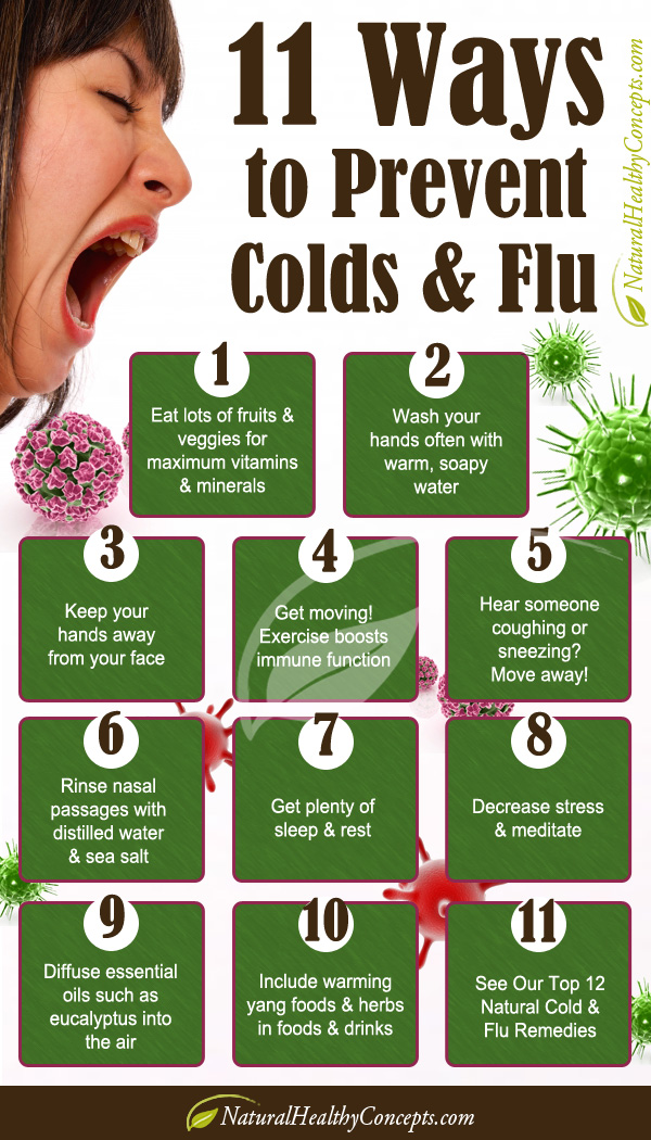 11 Ways How To Cure Colds And Flu Infographic