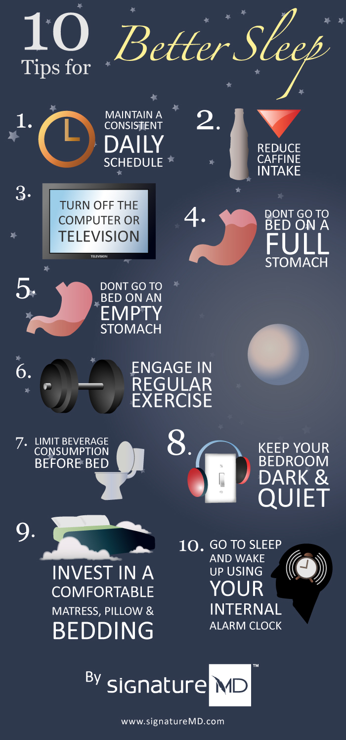 10 Tips To Improve Your Sleep Infographic