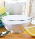 Natural Cleaners. Vinegar, Baking Soda, Salt And Lemon.