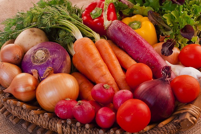 Basket Full Of Fresh Vegetables