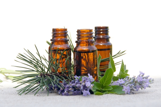 Aroma Oil In Bottles With Lavender, Pine And Mint