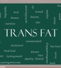 Trans Fat Word Cloud Concept On A Blackboard