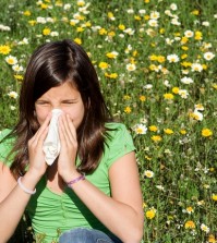 Child With Hayfever Allergy Blowing Nose