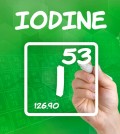 Hand drawing the symbol for the chemical element iodine