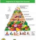 The Pyramid Of A Healthy Vegetarian & Vegan Diet Infographic