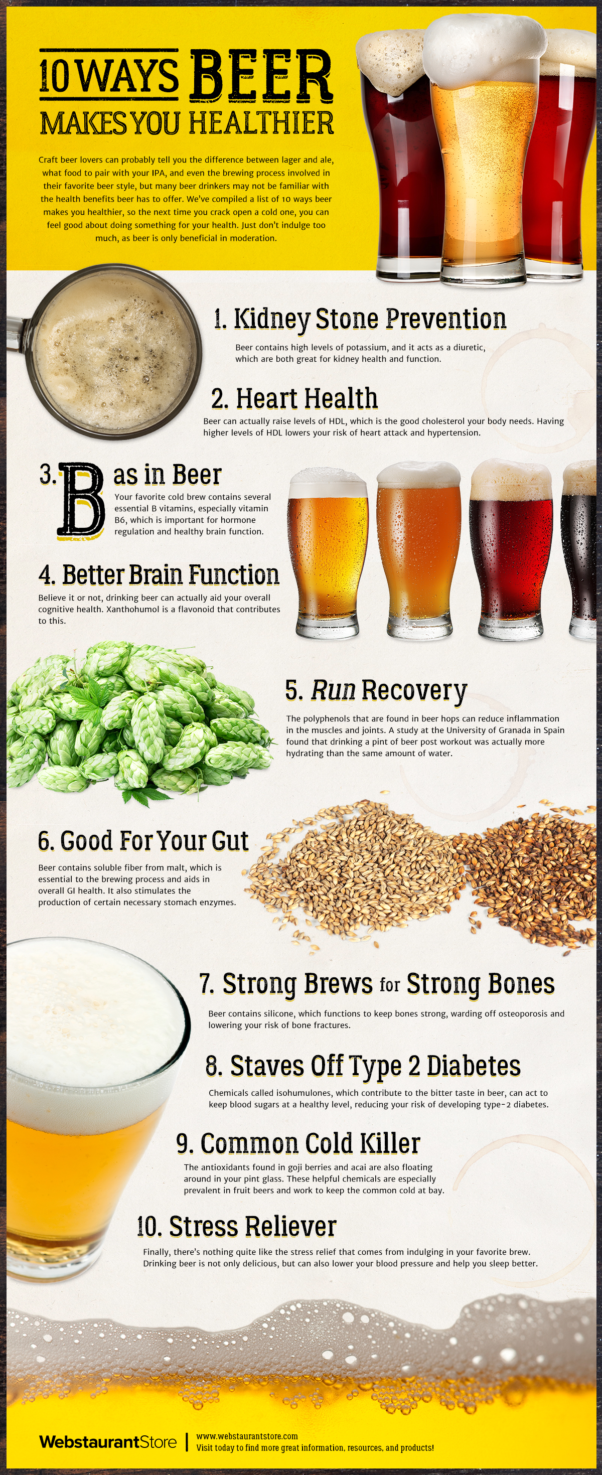 10 Surprising Health Benefits Of Drinking Beer Infographic