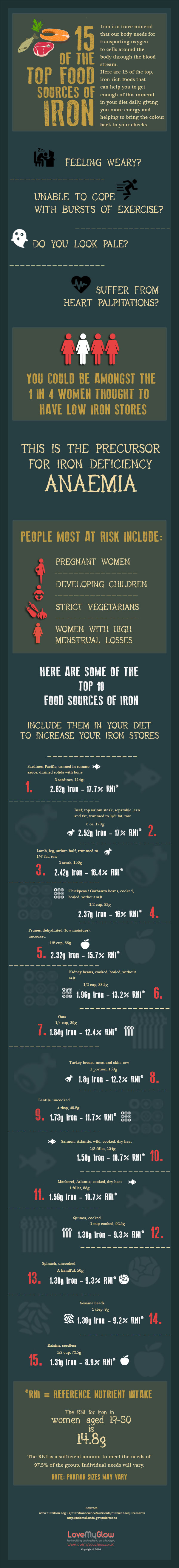 15 Of The Foods Super Rich In Iron Infographic