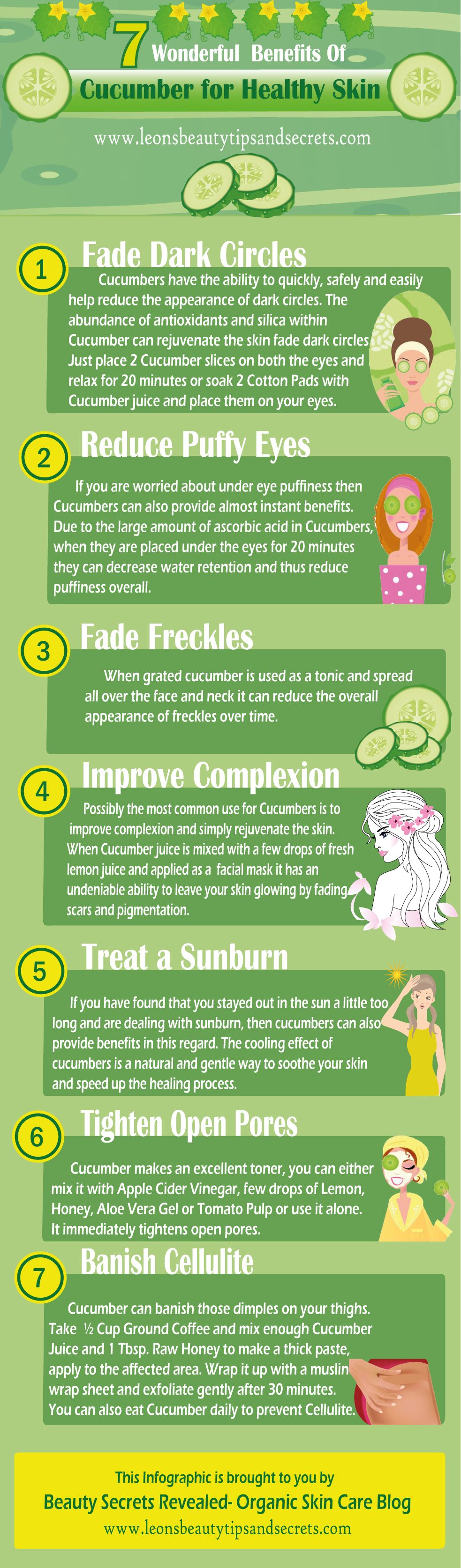 7 Amazing Uses Of Cucumber For Healthy Skin Infographic