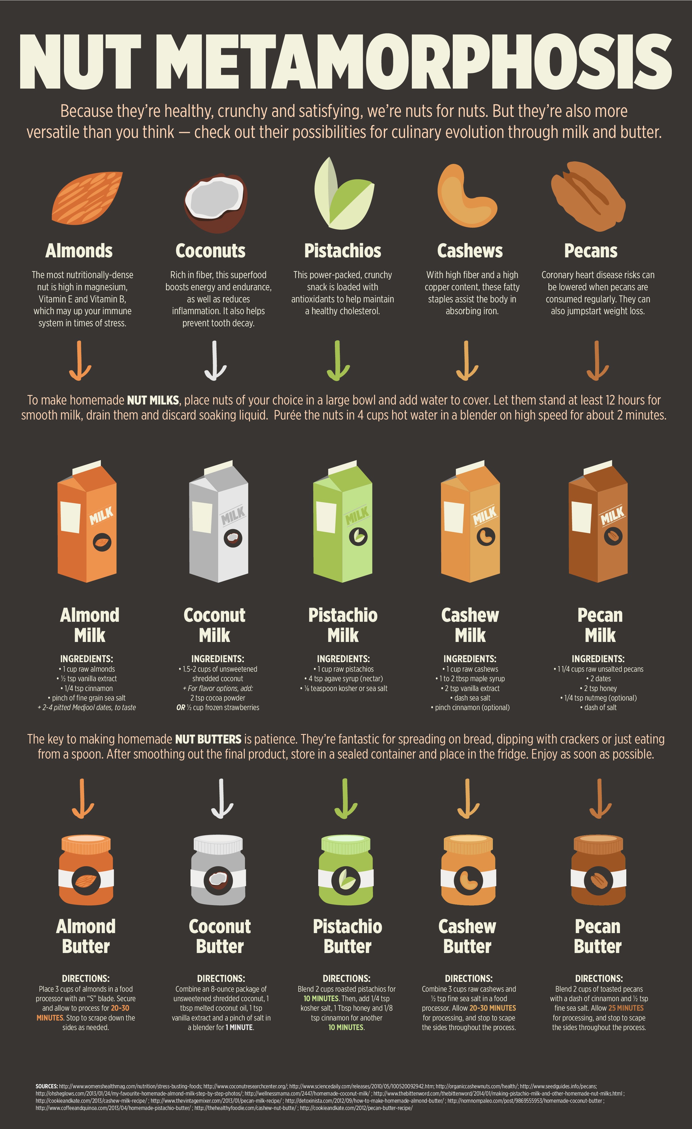 Easy Nuts Milk And Butter Recipes Infographic