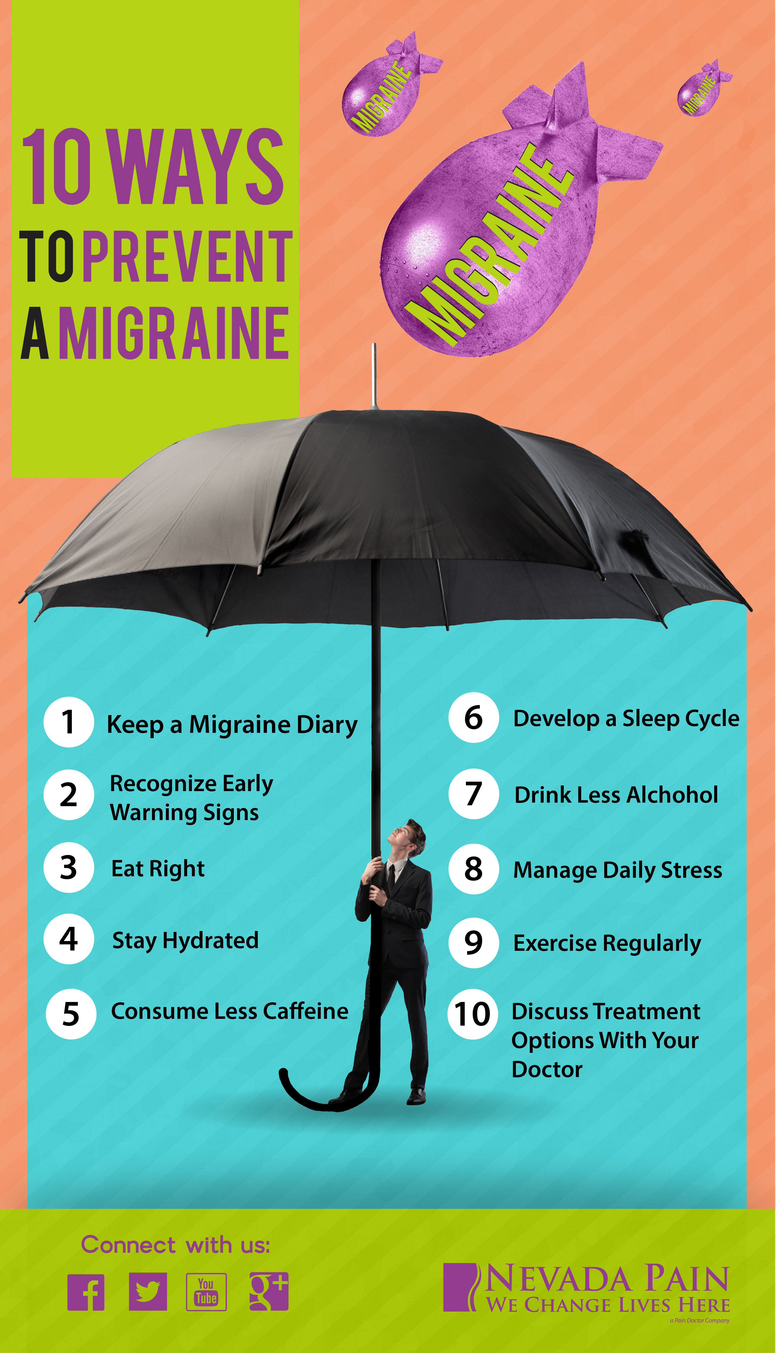 What Can You Do To Avoid Migraines? 10 Effective Ways Infographic