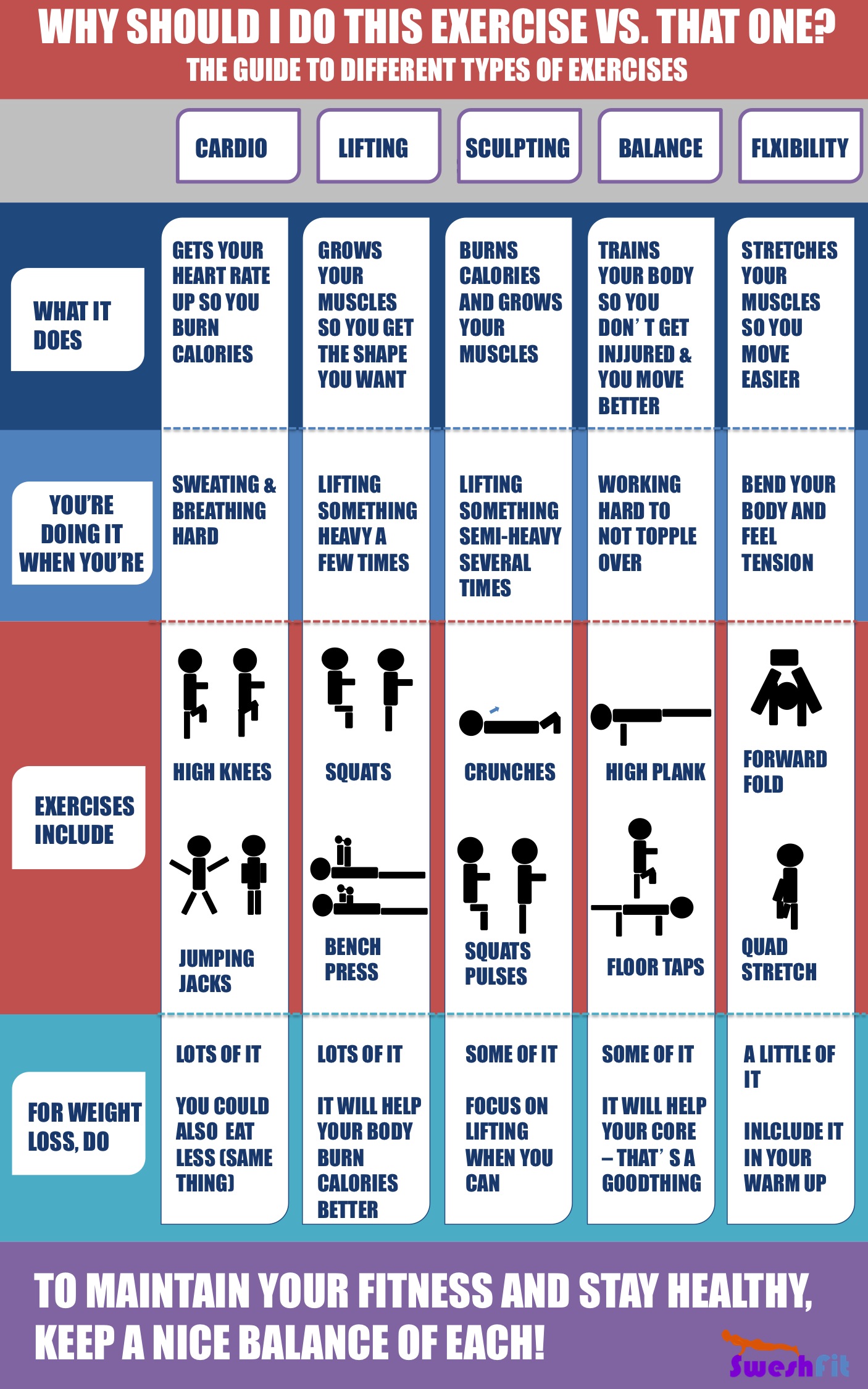 Find Out Which Exercise You Should Choose And Why Infographic