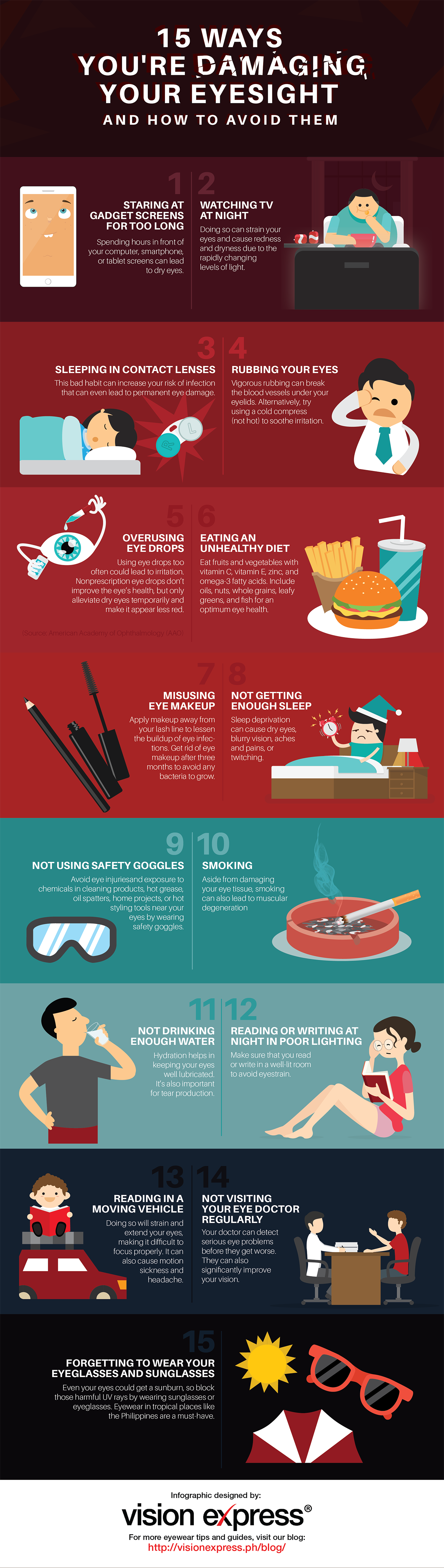 15 Ways You’re Damaging Your Eyesight Without Realizing It Infographic