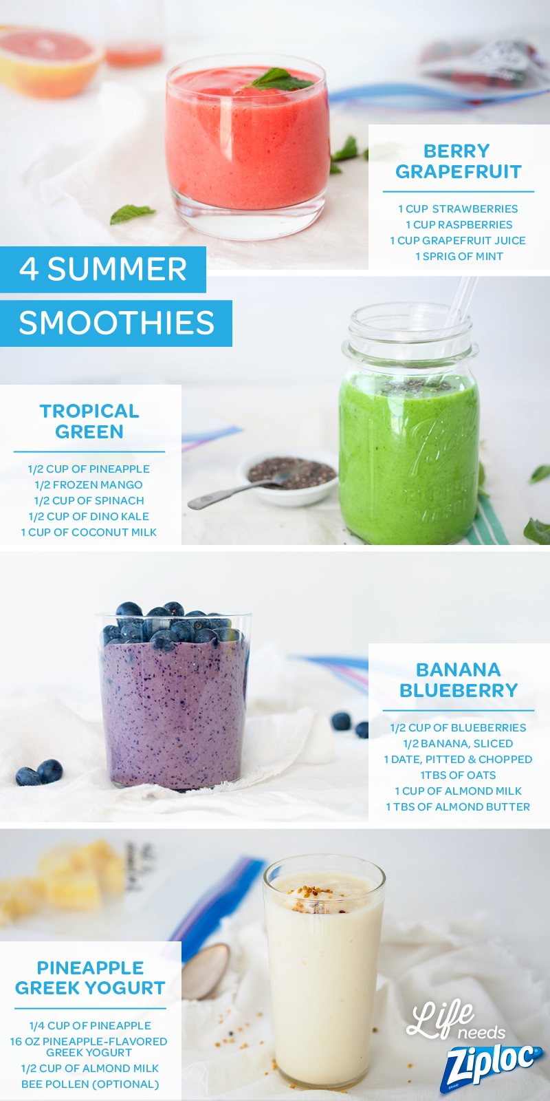 4 Summer Smoothies For Better Health Infographic