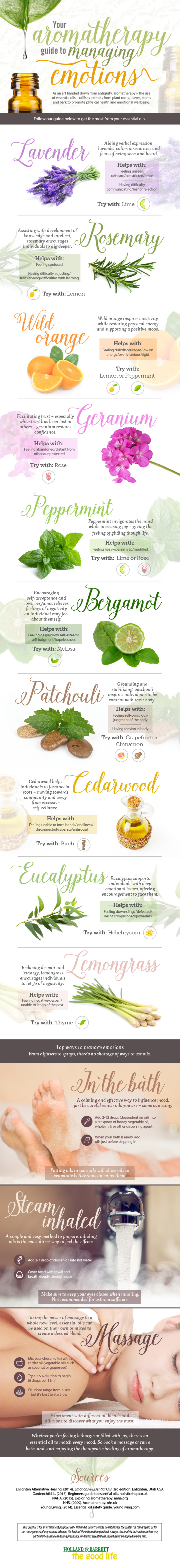 A Guide To Healing Negative Emotions With Essential Oils Infographic