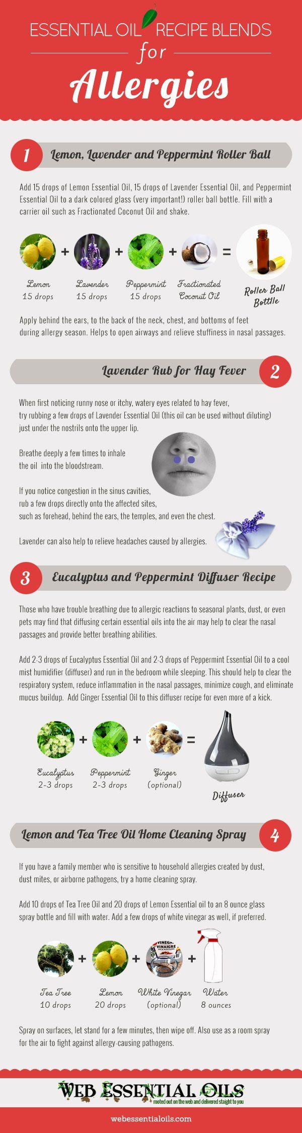 Allergies? These Essential Oil Recipes Can Help Infographic