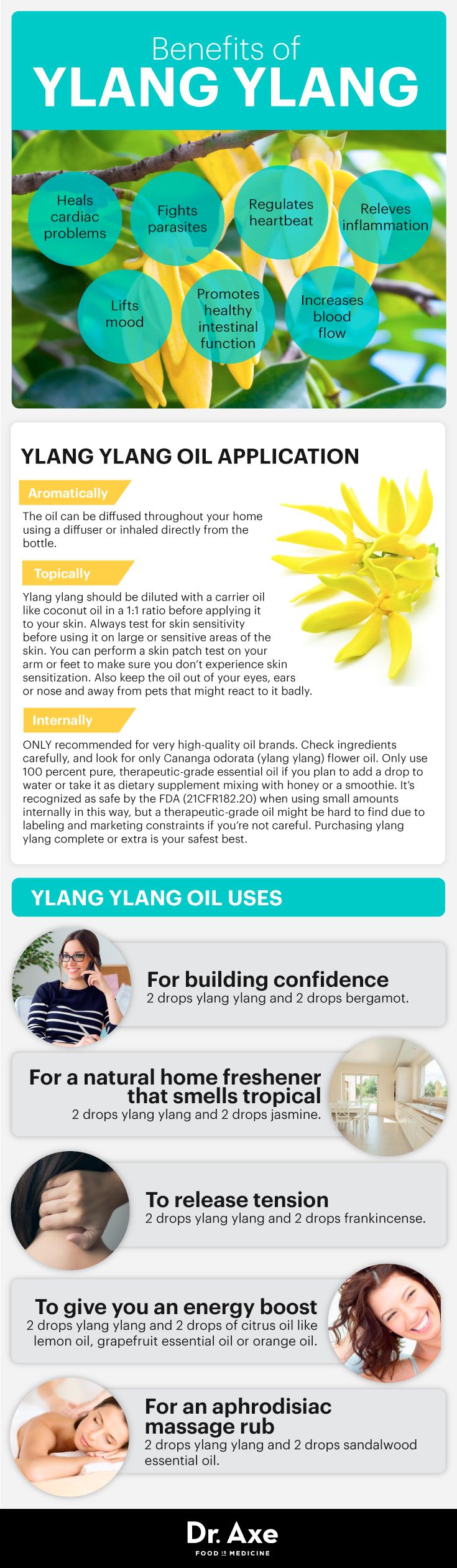 Benefits Of Ylang Ylang Essential Oil For Your Health, Mood And Energy Infogrpahic