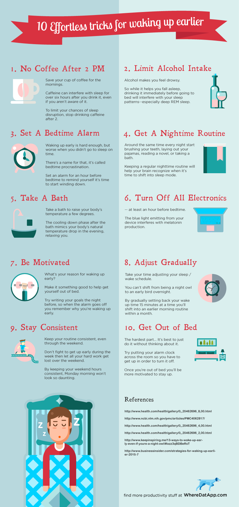 Waking Up Early Is Easy With These 10 Effortless Tricks Infographic