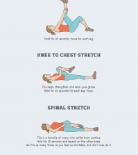 5 Stretches In 5 Minutes To Relieve Back Pain Infographic