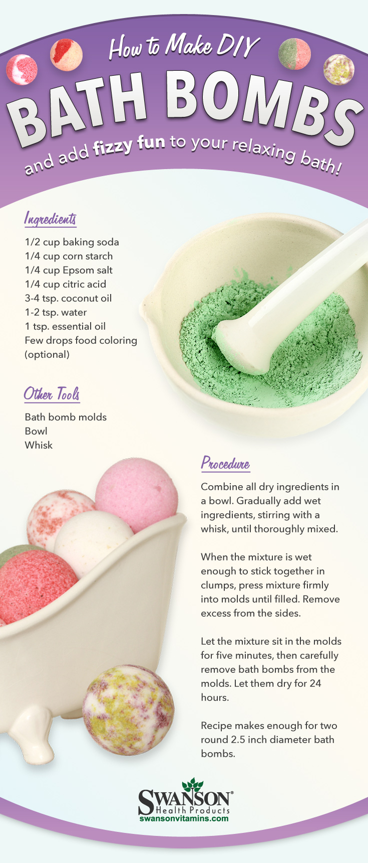 Make Natural DIY Bath Bombs With This Easy Guide Infographic
