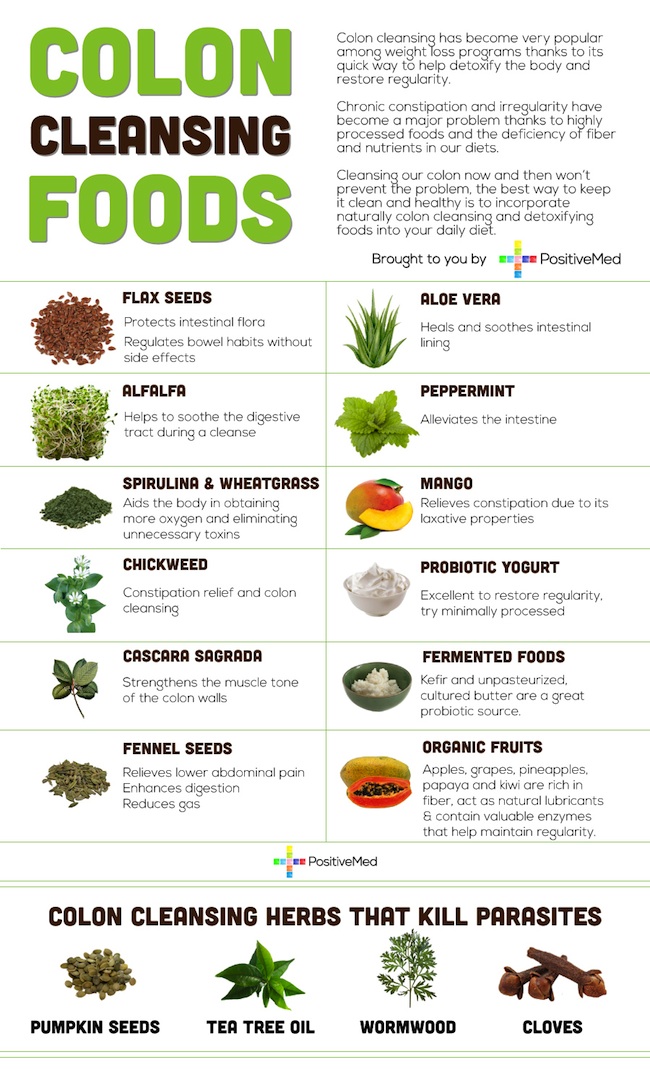 The Top 12 Foods For Effective Colon Cleanse Infographic