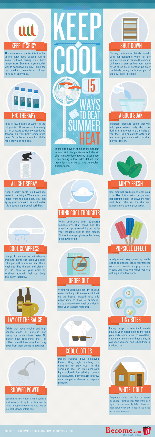 Beat Summer Heat With These 15 Life-Saving Hacks Infographic